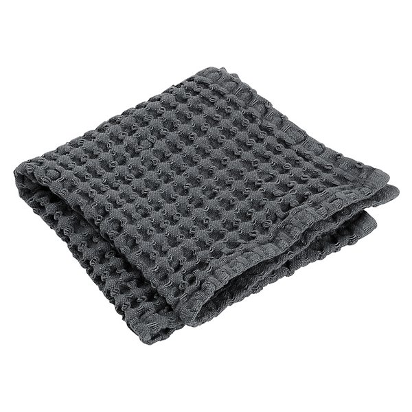 Blomus Caro Waffle Washcloth - Color: Black - Size: 12 In. x 12 In. - 69005