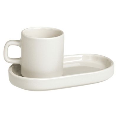 Blomus PILAR Espresso Cup with Tray Set of 2 - Color: Beige - 63703