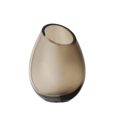 65964 Drop Handblown Colored Glass Vase, Coffee - Small