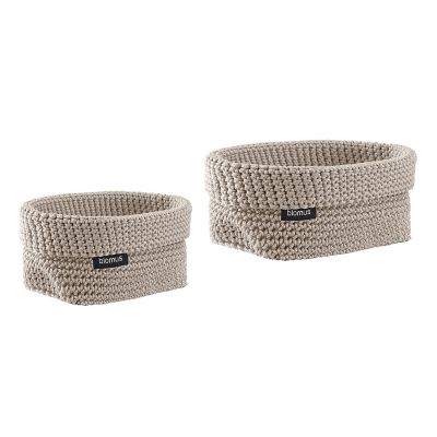 Blomus Tela Crochet Storage Basket, Set of 2 - Color: Beige - 97318