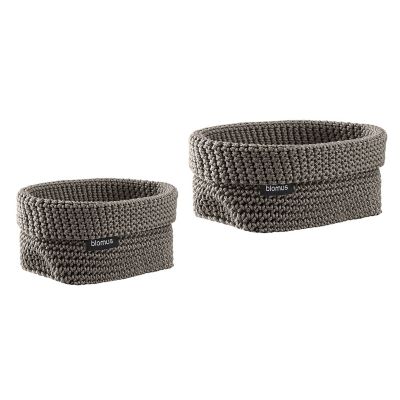 Blomus Tela Crochet Storage Basket, Set of 2 - Color: Silver - 97320