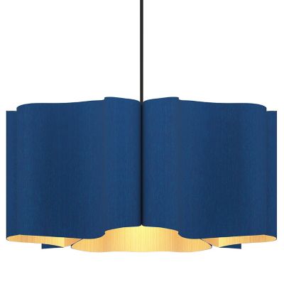 Bruck Lighting Paulina Drum Pendant Light in Blue, Size: 20-"