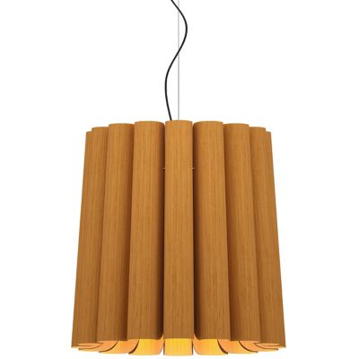 Bruck Lighting Renata Long Drum Pendant Light - Color: Brown - Size: 1 ligh