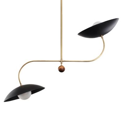 Blueprint Lighting Dahlia Linear Chandelier - Color: Black - Size: 2 light 