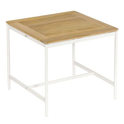 Barlow Tyrie Around Outdoor Side Table with Teak Top in Brown