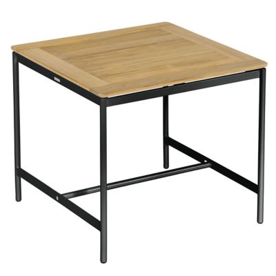 Barlow Tyrie Around Outdoor Side Table with Teak Top in Brown