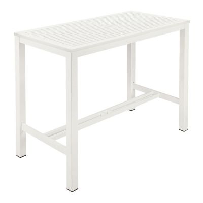Barlow Tyrie Aura Rectangular Outdoor Bar Table in White, Size: 55