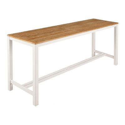 Barlow Tyrie Aura Rectangular Outdoor Counter Table with Teak Top in Brown