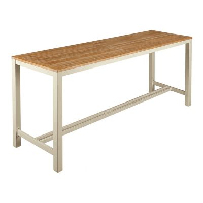 Barlow Tyrie Aura Rectangular Outdoor Counter Table with Teak Top in Brown