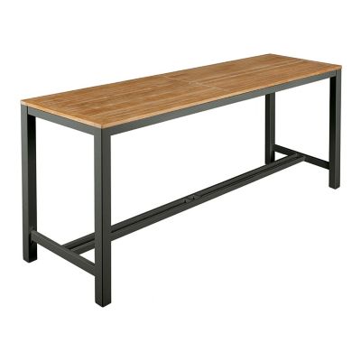 Barlow Tyrie Aura Rectangular Outdoor Counter Table with Teak Top in Brown
