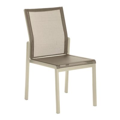 Barlow Tyrie Aura Outdoor Dining Side Chair in Beige
