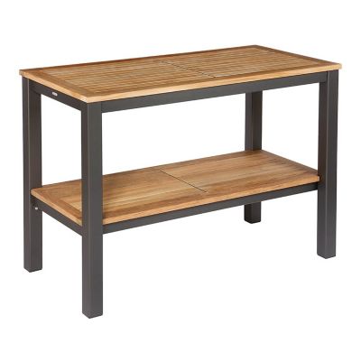 Barlow Tyrie Aura Outdoor Serving Table with Teak Top in Brown