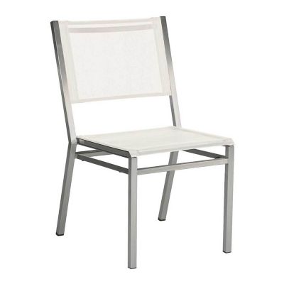Barlow Tyrie Equinox Outdoor Dining Side Chair in Silver