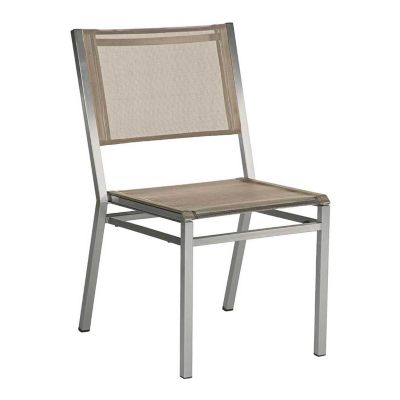 Barlow Tyrie Equinox Outdoor Dining Side Chair in Silver