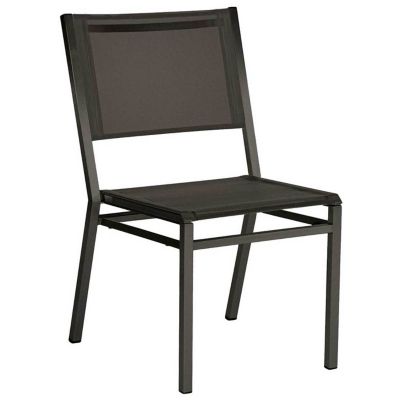 Barlow Tyrie Equinox Outdoor Dining Side Chair with Sunbrella Sling in Blac