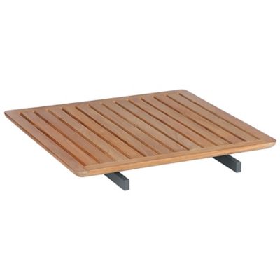 Barlow Tyrie Layout Outdoor Bridging Table with Teak Top in Brown