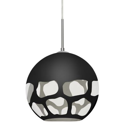 Besa Lighting Rocky Pendant Light - Color: Black - Size: 1 light - 1JT-ROCK