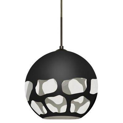 Besa Lighting Rocky Pendant Light - Color: Black - Size: 1 light - 1JT-ROCK