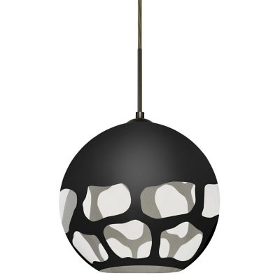 Besa Lighting Rocky Pendant Light - Color: Black - Size: 1 light - 1JT-ROCK