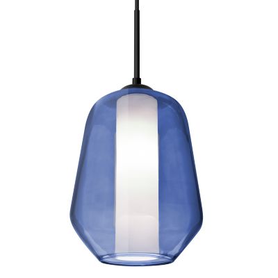 Besa Lighting Stem Mini Pendant Light - Color: Blue - 1TT-LINKBL-BK