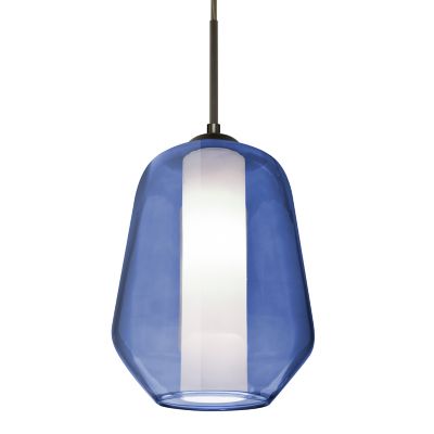 Besa Lighting Stem Mini Pendant Light - Color: Blue - 1TT-LINKBL-LED-BR