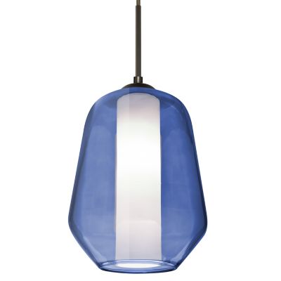 Besa Lighting Stem Mini Pendant Light - Color: Blue - 1TT-LINKBL-BR