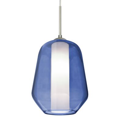 Besa Lighting Stem Mini Pendant Light - Color: Blue - 1TT-LINKBL-SN