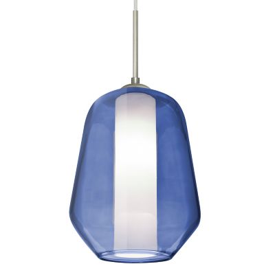 Besa Lighting Stem Mini Pendant Light - Color: Blue - 1TT-LINKBL-LED-SN