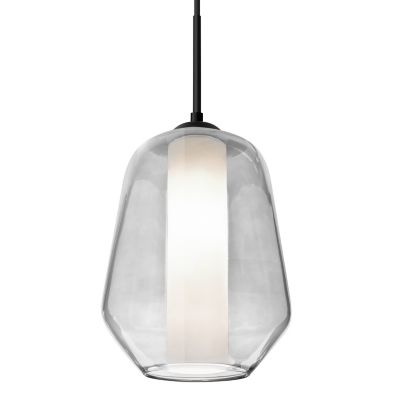 Besa Lighting Stem Mini Pendant Light - Color: Clear - 1TT-LINKCL-LED-BK