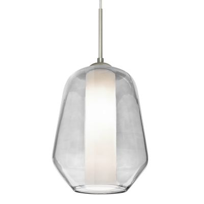 Besa Lighting Stem Mini Pendant Light - Color: Clear - 1TT-LINKCL-LED-SN