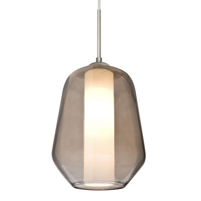 Besa Lighting Stem Mini Pendant Light - Color: Grey - 1TT-LINKSM-SN