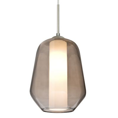 Besa Lighting Stem Mini Pendant Light - Color: Grey - 1TT-LINKSM-LED-SN