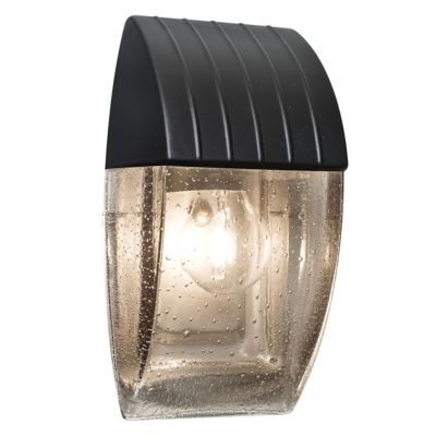 Besa Lighting Aqua Capped Outdoor Wall Sconce - Color: Black - AQUACP-CL-BK