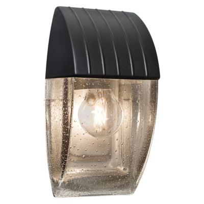 Besa Lighting Aqua Capped Outdoor Wall Sconce - Color: Black - AQUACP-CL-ED