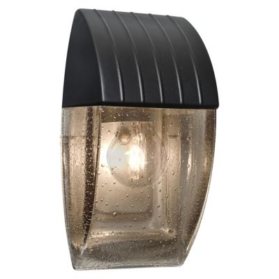 Besa Lighting Aqua Capped Outdoor Wall Sconce - Color: Black - AQUACP-SM-ED