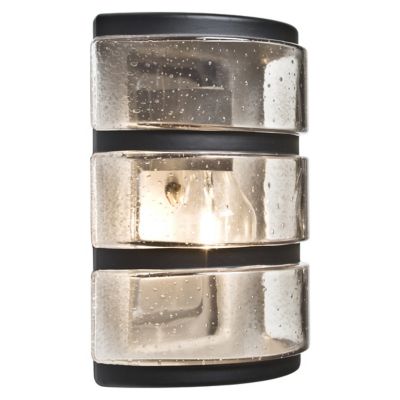 Besa Lighting Aqua Ribbed Horizontal Outdoor Wall Sconce - Color: Black - A