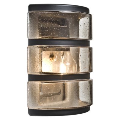 Besa Lighting Aqua Ribbed Horizontal Outdoor Wall Sconce - Color: Black - A