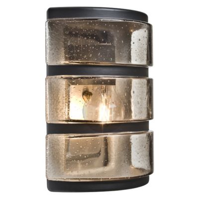 Besa Lighting Aqua Ribbed Horizontal Outdoor Wall Sconce - Color: Black - A