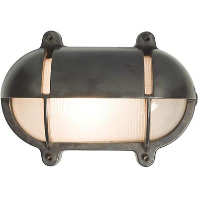Oval Bulkhead Outdoor Wall Sconce with Eyelid Shield