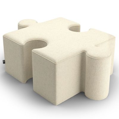 BuzziSpace BuzziPuzzle Pouf - Color: Beige - Size: Low - P0031-E008106