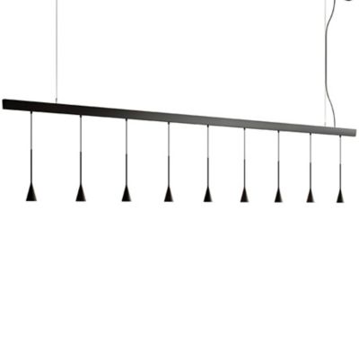 Bover Skybell LED Linear Chandelier - Color: Black - Size: 9 light - 357172