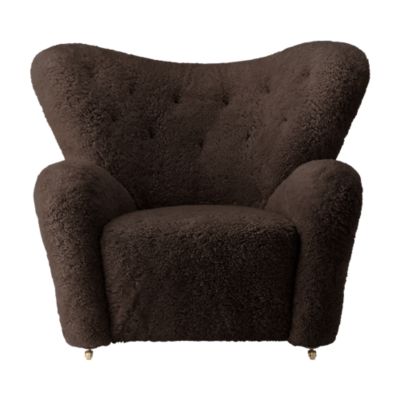 Audo Copenhagen Tired Man Sheepskin Lounge Chair - Color: Black - 1500008