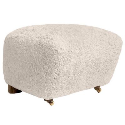 Audo Copenhagen The Tired Man Sheepskin Ottoman - Color: White - 1500107