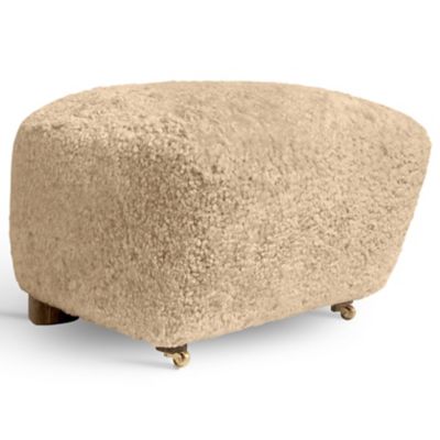 Audo Copenhagen The Tired Man Sheepskin Ottoman in Beige