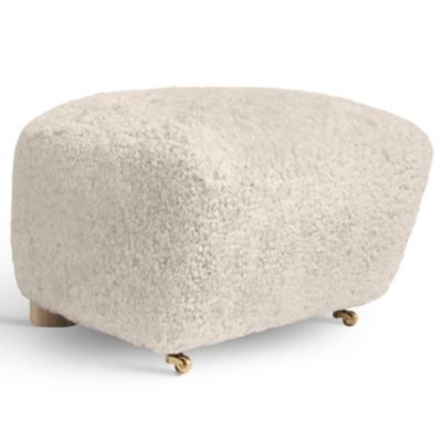 Audo Copenhagen The Tired Man Sheepskin Ottoman in Blue