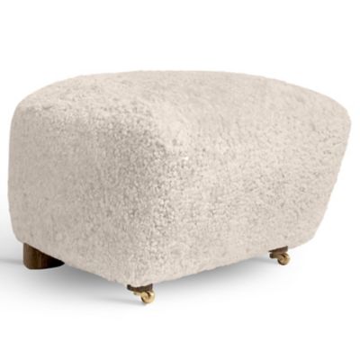 Audo Copenhagen The Tired Man Sheepskin Ottoman in Blue