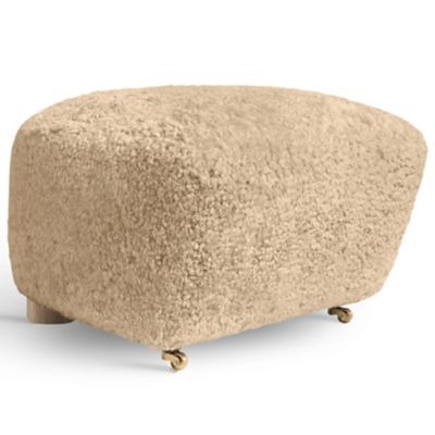 Audo Copenhagen The Tired Man Sheepskin Ottoman in Beige