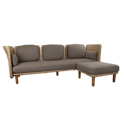 Cane-line Arch Outdoor 3-Seater Sofa with LowArm/Backrest & Ottoman - Color