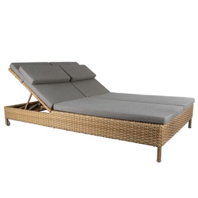 Cane-line Rest Outdoor Double Sunbed in Brown