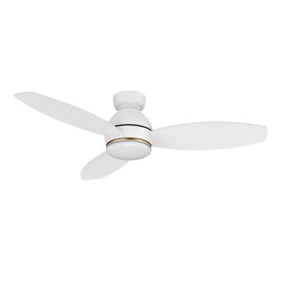 Carro USA Hobart LED Flushmount Ceiling Fan - Color: White - VS483Q6-L12-W1